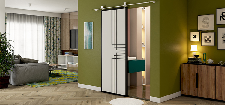 sliding bathroom door installation in Galt